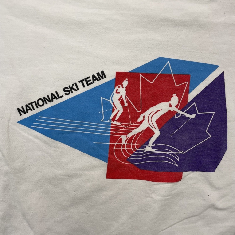 Vintage Canada National Ski Team sweatshirt mens XL White 1990s winter sport - Picture 2 of 12